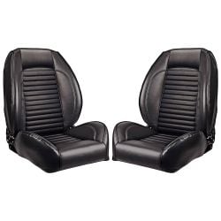 TMI Front Bucket Seat Sport II Pro-Series Low Back Standard Black Pair Mustang 1965