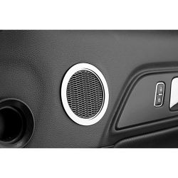 American Car Craft Upper Door Midrange Speaker Trim Ring Pair Mustang 15-23 Polished Stainless Steel