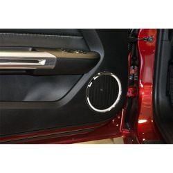American Car Craft Lower Door Speaker Trim Ring Polished Stainless Steel Pair Mustang 2015-2023