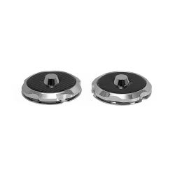 Strut Tower Cover Chrome Billet Aluminum With Carbon Fiber Inserts Pair 2015-2017