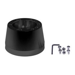 VSW 6-Bolt Matte Black Steering Wheel Adapter Mustang W/ GM-Splined Column 65-69