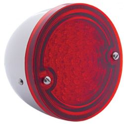 CJ Classic Trucks LED Taillight Assembly With Stainless Steel Housing And Red Lens For Stepside Bed Chevrolet C10 1960-1966