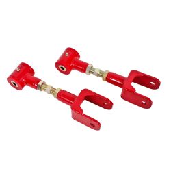 BMR Rear Upper Control Arm Adjustable On-Car With Polyurethane Bushings Red Pair Mustang 1979-2004