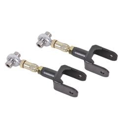 BMR Black Adjustable On-Car Rear Upper Control Arm Pair Mustang 79-04 w/ Spherical Rod Ends