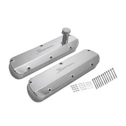 Holley Sniper Valve Cover Fabricated Aluminum Silver Pair 260/289/302/351W