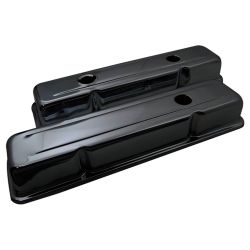 Valve Cover Steel Perimeter Bolt Black Pair Small Block Chevy 1960-1986