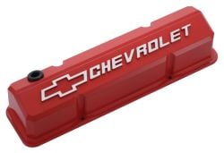 PROFORM Slant-Edge Tall Valve Cover Pair 262-400 Small Block Chevy C10 60-87 Red Aluminum