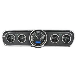 Dakota Digital VHX Black Alloy Style 6-Gauge Assembly Mustang 65-66 w/ Blue Display