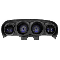 Dakota Digital 6-Gauge Assembly VHX With Carbon Fiber Style Face And Blue Display Mustang 1969-1970