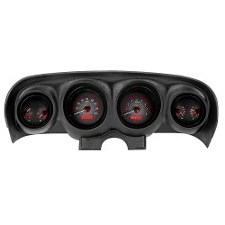 Dakota Digital 6-Gauge Assembly VHX With Carbon Fiber Style Face And Red Display Mustang 1969-1970