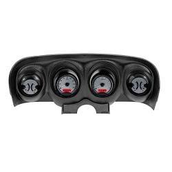Dakota Digital 6-Gauge Assembly VHX With Silver Alloy Style Face And Red Display Mustang 1969-1970
