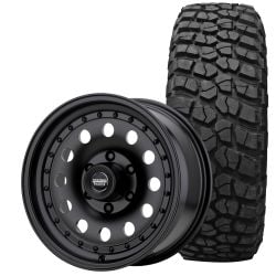 American Racing Outlaw II Wheel And Tire Package 15” X 7” Black Bronco 1966-1977
