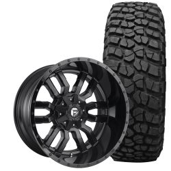 Fuel Sledge Wheel And Tire Package 17” X 9” Matte Black/ Gloss Black Lip Bronco 1966-1977