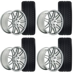 Velgen Wheels Lightweight Series Wheel And Tire Package 20” x 9.5” Gloss Silver Mustang 2005-2023