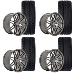 Velgen Wheels Lightweight Series VF9 Wheel And Tire Package 20”x9.5” Gloss Gunmetal Mustang 2005-2023