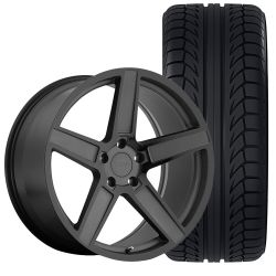TSW Ascent Wheel And Tire Package 20”X8.5” Matte Gunmetal/Gloss Black Face Mustang 2005-2023