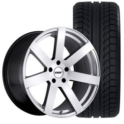TSW Bardo Wheel And Tire Package 20”X8.5”/20”X10” Hyper Silver Mustang 2005-2023