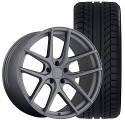 TSW Geneva Wheel and Tire Package 20” X 9”/20” X 10” Matte Gunmetal Mustang 2005-2023