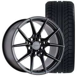 TSW Neptune Wheel And Tire Package 20”X9” Semi-Gloss Black Mustang 2005-2023