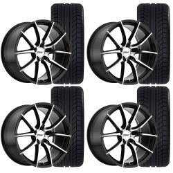 TSW Sprint Wheel And Tire Package 20”X8.5”/20”X10” Gloss Black With Mirror Cut Face Mustang 2005-2023