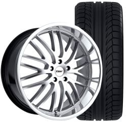 TSW Snetterton Wheel And Tire Package 19”X8” Hyper Silver With Mirror Cut Lip Focus ST 2013-2018/ RS 2016-2018