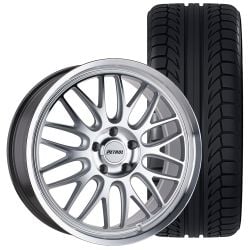 Petrol Wheels P4C Wheel And Tire Package 18”X8” Silver With Machine Cut Face/Lip Focus ST 2013-2018/ RS 2016-2018