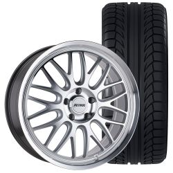 Petrol Wheels P4C Wheel And Tire Package 19”X8” Silver With Machine Cut Face/Lip Focus ST 2013-2018/ RS 2016-2018