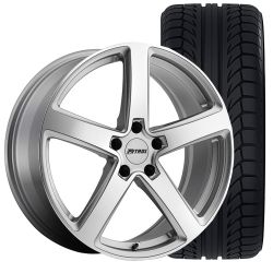 Petrol Wheels P2A Wheel And Tire Package 18”X8” Silver With Machine Cut Face Focus ST 2013-2018/ RS 2016-2018