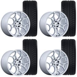 American Racing AR952 GT Street Wheel And Tire Package Mustang 05-26 20”X10”/ 20”X11” Gloss Silver