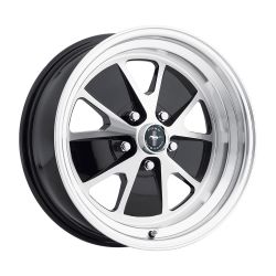 Legendary Wheel Co. Styled Alloy Wheel 17"x7" Black/Machined Mustang 1965-1973