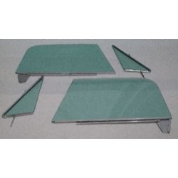 Door Glass Kit 4-Piece Clear With Channels And Assembled Vent Windows Chevrolet C10 1967