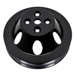 CJ Classic Trucks Water Pump Pulley 1-Groove Aluminum Black Small Block Chevrolet 1960-1968