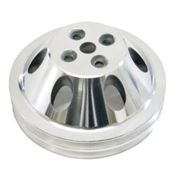 CJ Classic Trucks Water Pump Pulley 1-Groove Aluminum Polished Small Block Chevrolet 1960-1968