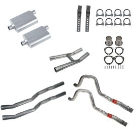 EXK7KSF Mustang 289/302/351W Dual Exhaust Kit 2.25” Mufflers