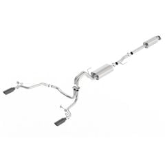 Borla Cat-Back Exhaust System S-Type Stainless Steel 3" To Dual 2-1/4" Rear Exit With 4" Black Tips 145" Wheelbase F-150 2015-2020
