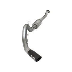 aFe Cat-Back Exhaust System Atlas 4" Aluminized Steel Single Rear Side Exit With 6" Black Tip 2.7L/3.5L EcoBoost F-150 2015-2019