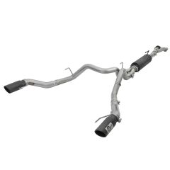 aFe Cat-Back Exhaust System Mach Force-Xp 3"-3-1/2" Stainless Steel With Black Tips F-150 Raptor 2017-2020