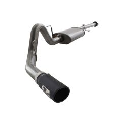 aFe Cat-Back Exhaust System Mach Force XP 3" to 3-1/2" Stainless Steel With Black Tips 3.5L EcoBoost F-150 2011-2014