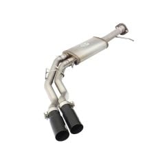 aFe Cat-Back Exhaust System Rebel Series Stainless Steel 3" To 2-1/2" Dual Side Exit With 3-1/2" Black Tips 6.2L F-150 Raptor 2010-2014