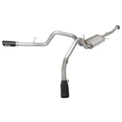 aFe Cat-Back Exhaust System Mach Force-Xp Stainless Steel 3" To 3-1/2" Dual Side Exit With Black Tips 5.0L F-150 2015-2020