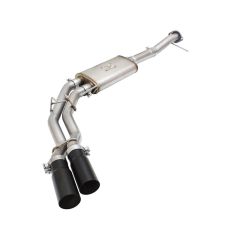 aFe Cat-Back Exhaust System Rebel Series Stainless Steel 3" To 2-1/2" Dual Side Exit With 3-1/2" Black Tips 4.6L/5.0L/5.4L F-150 2009-2014