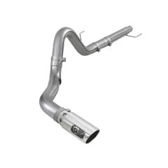 aFe DPF-Back Exhaust System Large-Bore HD 4" 409 Stainless Steel With 5" Polished Tip 3.0L Power Stroke F-150 2018-2020