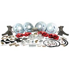 CPP Front/ Rear Big Brake Kit w/ Dimpled/ Slotted Rotors Chevy C10 63-66 For 6X5.5 Lug Pattern