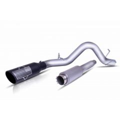 Gibson Cat-Back Exhaust Patriot 3.5" To 4" Passenger Side Rear Exit Stainless Steel With 6" Black Tip SuperCrew 3.5L EcoBoost F-150 2011-2014
