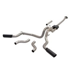 Flowmaster Cat-Back Exhaust System Outlaw Stainless Steel 3" Dual Rear/Side Exit With 4" Black Tips 2.7L/3.5L EcoBoost F-150 2015-2020