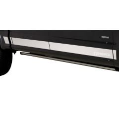 PUTCO Rocker Panel 7" Wide Stainless Steel With F-150 Logo Set SuperCrew Cab With 6.5' Bed Without Factory Fender Flares F-150 2009-2014