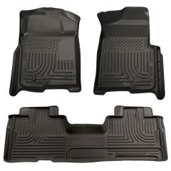 Husky Liners Front And Rear Floor Liner WeatherBeater Black Set SuperCab F-150 2009-2014