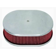 CJ Classics Air Cleaner Chrome-Plated Aluminum Oval 12" X 2"