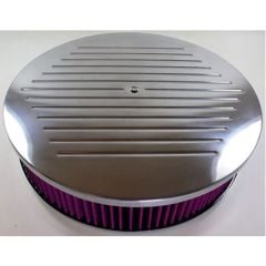 CJ Classics Air Cleaner Polished Aluminum Ball Milled With Flat Base 14" X 4"
