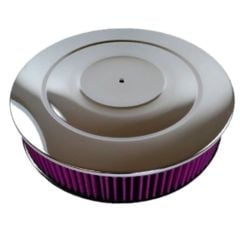 CJ Classics Air Cleaner Performance Chrome 14" x 4" With Flat Base